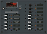 Blue Sea Systems Traditional Metal DC Panel 12/24V DC with 13 Positions and Digital Multi-Function Meter - 8403