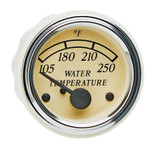 VDO 2-1/16 in. Heritage Chrome 250F Electric Water Temperature Gauge 12V with VDO Sender and US Thread Adapters - A2C53402715-K1