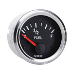 VDO Vision Chrome Electric Fuel Gauge 12V Use with 10-184 Ohm Sender - 301 194