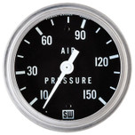 Stewart Warner Air Pressure Gauge 150 PSI Chrome Bezel - 82408