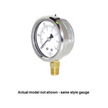 PIC 0-300 PSI Dry Fillable Pressure Gauge 2.5 in. with Stainless Steel Case and 1/4 in. NPT Male - 211D-254H