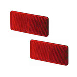 Hella 3326 Series Red Rectangular Reflex Reflector with Adhesive - 2 Per Package - 003326931