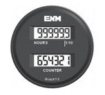 ENM 6-Digit DC Electronic LCD Hour Meter/Counter Combo 10 - 70V DC - Round SAE Bezel - T39FC49