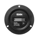 ENM 6-Digit Round Case LCD Vibration Activated Hour Meter - 3-Hole Panel Mount - T56G1