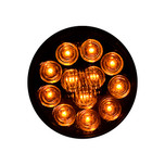 Heavy Duty Lighting 4 in. 12 LED Amber Round Park Turn Light with Clear Lens - HD40012YCSDM