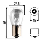 Hella S8 Navigation Lamp and Interior Lamp Bulb 24V 18W - BA15s Base - H83035021