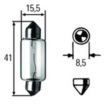 Hella T4.625 Incandescent Bulb 12V 18W - SV8.5-8 Base - H83205041