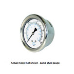 PIC 0-500 PSI Glycerine Filled Pressure Gauge 2.5 in. with Stainless Steel Case and 1/4 in. NPT Male - 202L-254J