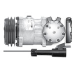 Sanden Compressor Model SD7H15 12V R134a with 125mm A2 Groove Clutch and JD Head - Red Dot 75R8422 / RD-5-7120-0P