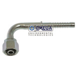 Omega Fitting 90 Deg. No. 12 Female O-Ring x No. 12 Air-O-Crimp without Clamp - 35-AN1324