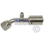 Omega 45 Deg. Fitting No. 8 Female O-Ring x No. 8 Beadlock with R12 Port - 35-S1312-1