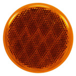 Signal-Stat 3 1/8 in. Yellow Round Reflector with Adhesive Mount by Truck-Lite - 47A