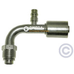 Omega 90 Deg. Fitting No. 10 Male O-Ring x No. 10 Beadlock with R134A Port - 35-S1423-3