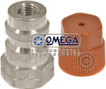 Omega Straight Aluminum Service Port Adapter with 16mm Fitting Type and 1/4 in. Thread - 35-16361-A