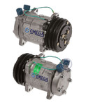 Sanden Compressor Model SD5H14HD 24V with 132mm Clutch Diameter and Vertical O-Ring Fitting - 20-10183-AM by Omega