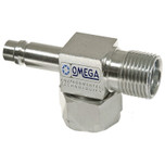 Omega 90 Deg. Steel Fitting No. 10 High Flow Tube-O to O-Ring with R134A Port - 35-12025-3HF