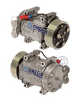 Sanden Compressor Model SD7H15 12V with 119mm Clutch Diameter and Pad Fitting - 20-04465 by Omega