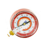 Yellow Jacket 3-1/8 in. 80mm Dry Manifold Red Pressure Celsius Gauge Bar/PSI R134a/404A/407C - 49131