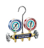 Yellow Jacket Series 41 Manifold Only with 2-1/2 in. Fahrenheit Red/Blue Gauges PSI R22/134a/404A - Clamshell - 41202