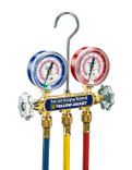 Yellow Jacket Series 41 Manifold with 2-1/2 in. Red/Blue Gauges Kg/Cm2/PSI, 60 in. Plus II Hoses and Standard Fittings for R410A - 41715