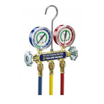 Yellow Jacket Series 41 Manifold with 2-1/2 in. Celsius Red/Blue Gauges Kg/Cm2/PSI R134a/404A/507, 60 in. Plus II Hoses and Standard Fittings - 41365