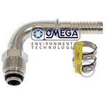 Omega 90 Deg. O-Ring Type Steel Fitting No. 10 Air-O-Crimp with Clamp - 35-AN1423C