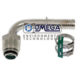 Omega 90 Deg. O-Ring Type Steel Fitting No. 12 Air-O-Crimp with Clamp - 35-AN1424C