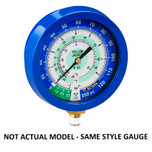 Yellow Jacket 3-1/2 in. 90 mm Blue Compound Liquid-Filled Manifold Gauge Fahrenheit  30in.-0-120 PSI, R22/134a/404A - 49514