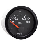 VDO Vision Black 300F Electric Oil Temperature Gauge 12V Use with VDO Sender - Bulk Pkg - 310-106B