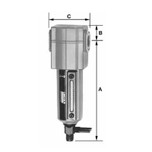 Lincoln 250 PSI/17 Bar Modular Manual Drain Type Air Line Filter Aluminum Body 1/2 in. Port Size - 602108