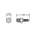 Lincoln Hose Stud for 71900 Hose 1/8 NPT Male x 1/4-28 Male Steel - 12614