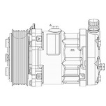 Sanden OEM SD7H15 Compressor 12V R-134a with JDA Head Type and PV8 Clutch Type - 1401503 by Kysor