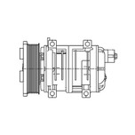 Seltec/Valeo Compressor 12V with 5 in. PV8 Clutch and Rear Pad Fitting - 1403169 by Kysor