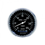 Datcon 3.375 in. Heavy Duty Tachometer Gauge 0-4000 RPM with Hourmeter and Polished Bezel - 103755