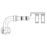 Kysor 90 Deg. Female O-Ring Fitting 6 x 6 with Clamp Assembly - 2660018