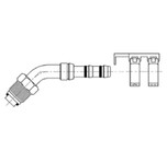 ATCO 45 Degree Male O-Ring AIR-O-CRIMP Fitting No. 10 With Clamp Assembly - 2660051 by Kysor