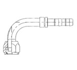 Kysor Aeroquip EZ Clip 90 Degree Female Elbow O-Ring Fitting Short Pilot No. 8 x No. 10 - 2632297