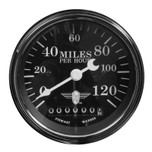 Stewart Warner 3-3/8 in. Wings Electric Speedometer 0-120 MPH - 82670