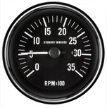 Stewart Warner Heavy-Duty Electrical Tachometer 3500 RPM 12V 3-3/8 in. - 82619