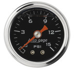 Autometer Autogage 1-1/2 in. Fuel Pressure Gauge with 0-15 PSI Range - 2172