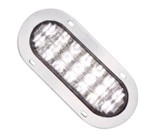 Meteorlite 6.5 in. Clear Oval 19 LEDs Warning Light 12-24VDC with Flange Mount - SY4405FL-C by Superior Signal