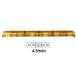 Meteorlite 9000 Series Amber Halogen Light Bar 12VDC with 4 Strobe Heads and Permanent Mount - SY9404S by Superior Signal