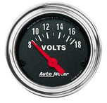 Autometer Traditional Chrome 2-1/16 in. Voltmeter with 8-18V Range - 2592