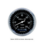 Datcon - 3 3/8-in. Tachometer w/ Hourmeter Gauge 0-3000 RPM - 103753