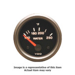 VDO 2-5/8 in. Pro Cockpit Black 265F Mechanical Water Temperature Gauge with 1/2-14 NPT Adapter and 96 in. Capillary - 180-609