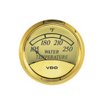 VDO 2-1/16 in. Heritage Gold 250F Electric Water Temperature Gauge 12V - Bulk - 310-800B