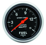 Autometer Sport-Comp 2-5/8 in. Fuel Pressure Gauge with 0-15 PSI - 3411