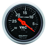Autometer Sport-Comp 2-1/16 in. Vacuum Gauge with 0-30 in. HG - 3384
