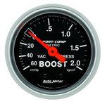 Autometer Sport-Comp 2-1/16 in. Boost/Vacuum Gauge with 60 cm/HG-2.0 Kg/cm2 - 3303-J