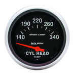 Autometer Sport-Comp 2-5/8 in. Cylinder Head Temperature Gauge 140-340 Deg. F - 3536